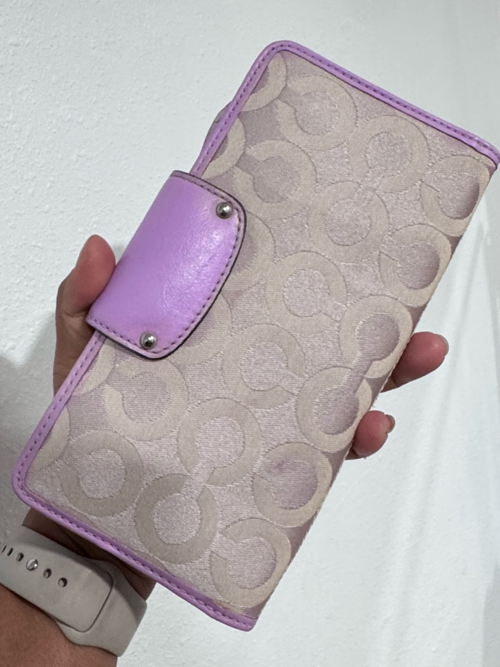 Coach Lavender Madison Opt Art Signature Zip Wallet - Picture 2 of 6